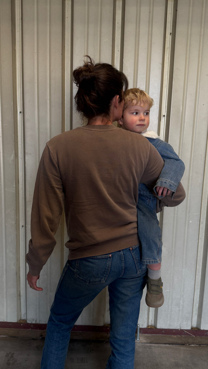 Little Creek Embroidered Crew Neck - Clay