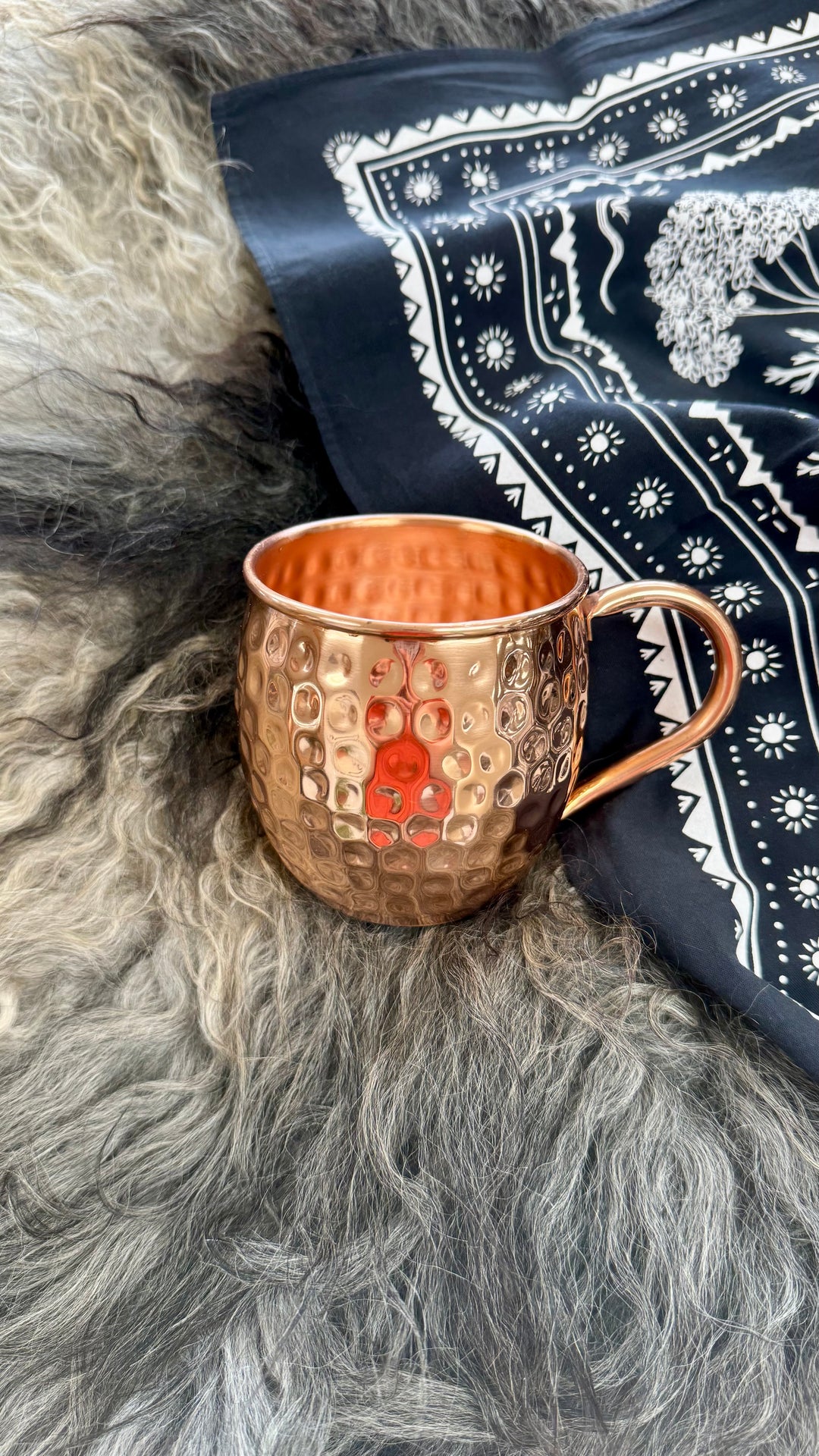 Hammered Copper Barrel Mug