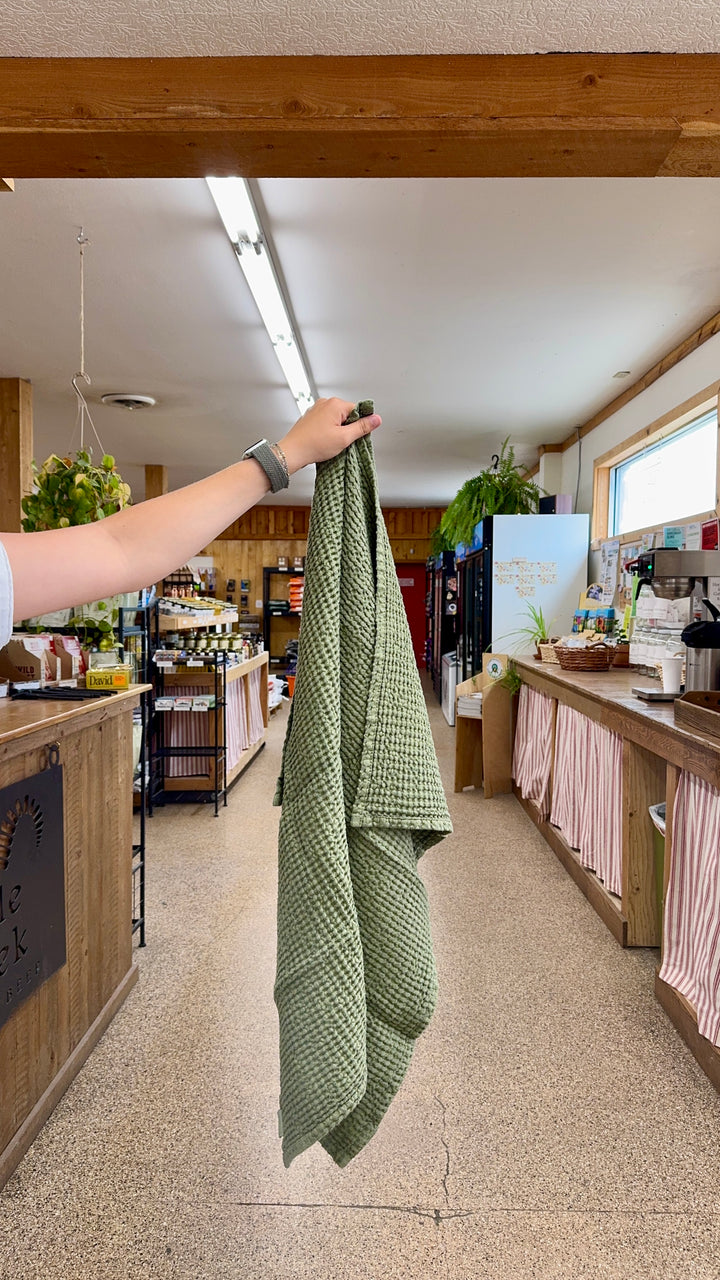 Linen & Cotton Kitchen Towels (Forest Green)
