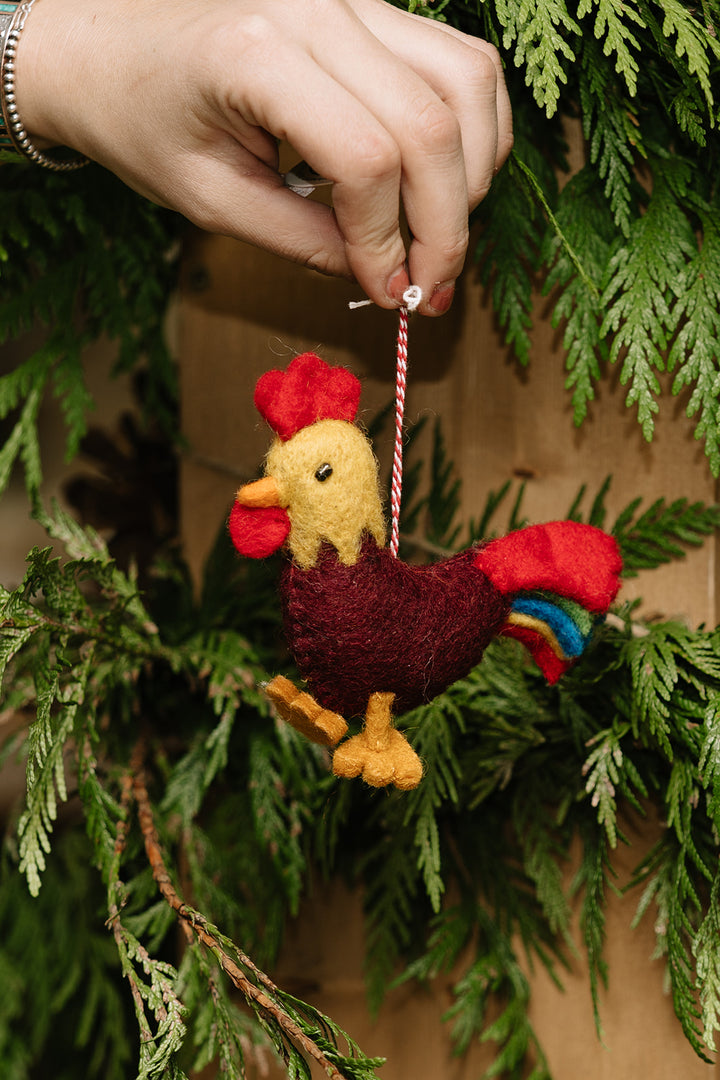 Felted Wool Farm Animal Ornaments (3D)