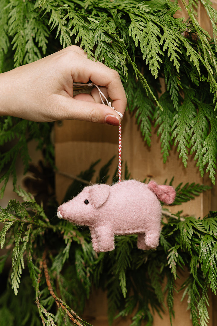 Felted Wool Farm Animal Ornaments (3D)