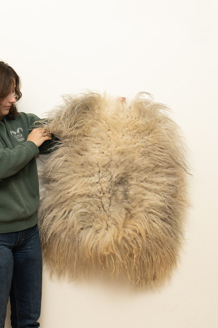 SNARL - Icelandic Sheepskin "11B" - White/Silver/Tan Tricolor