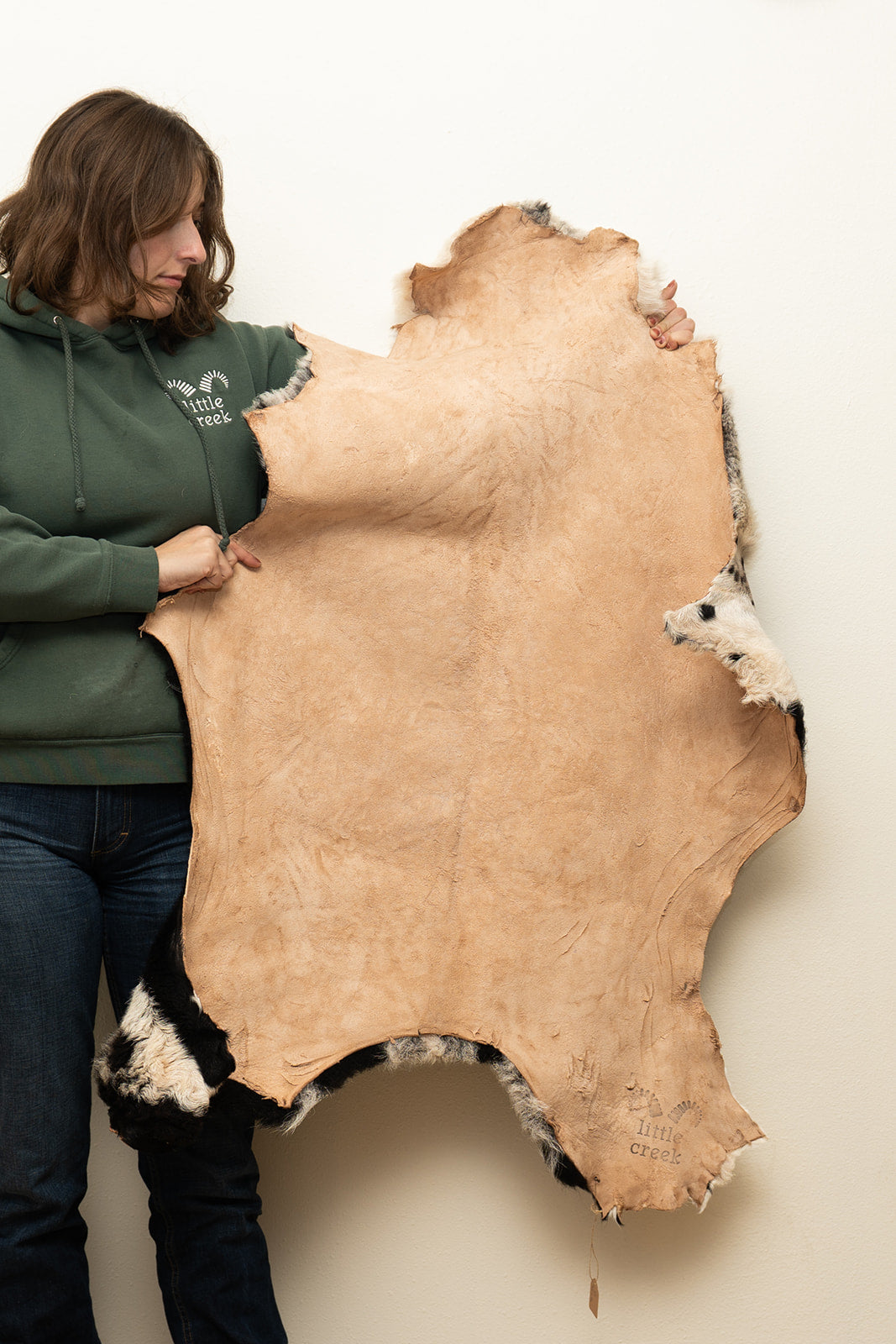 DALMATION - Katahdin Sheepskin "1R" - White and Black Spotted