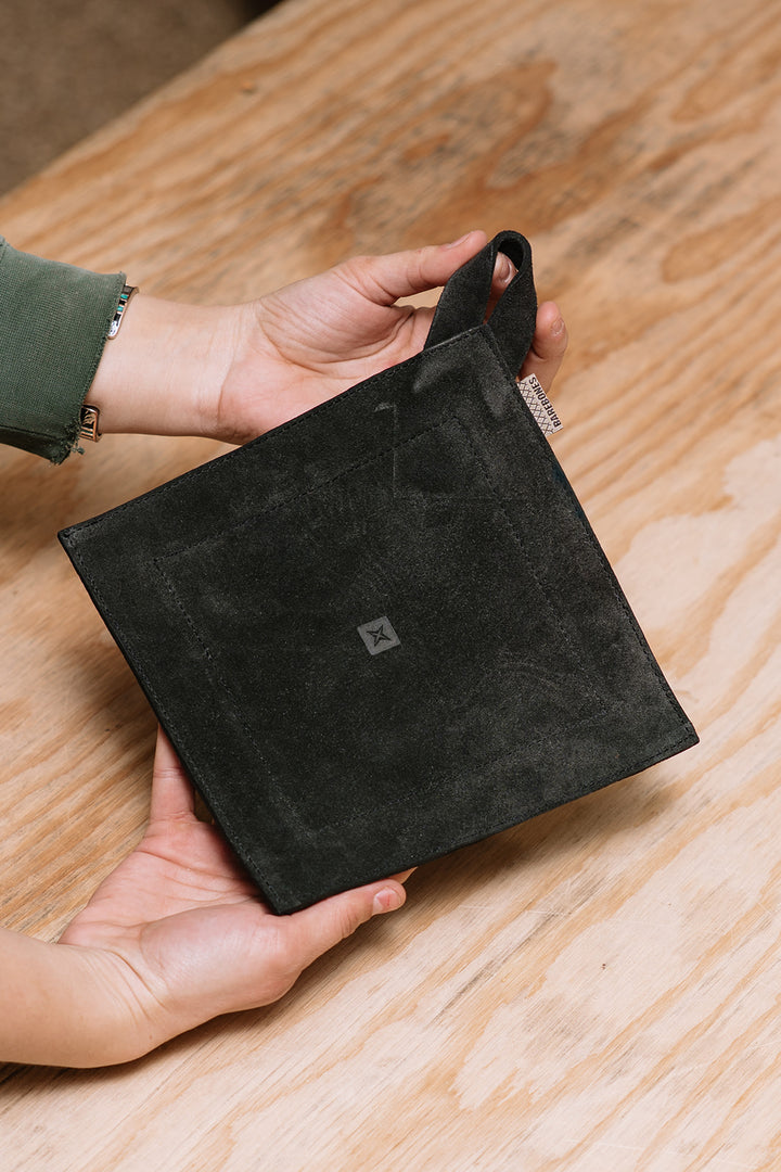 Hot Pad- Suede Black Leather