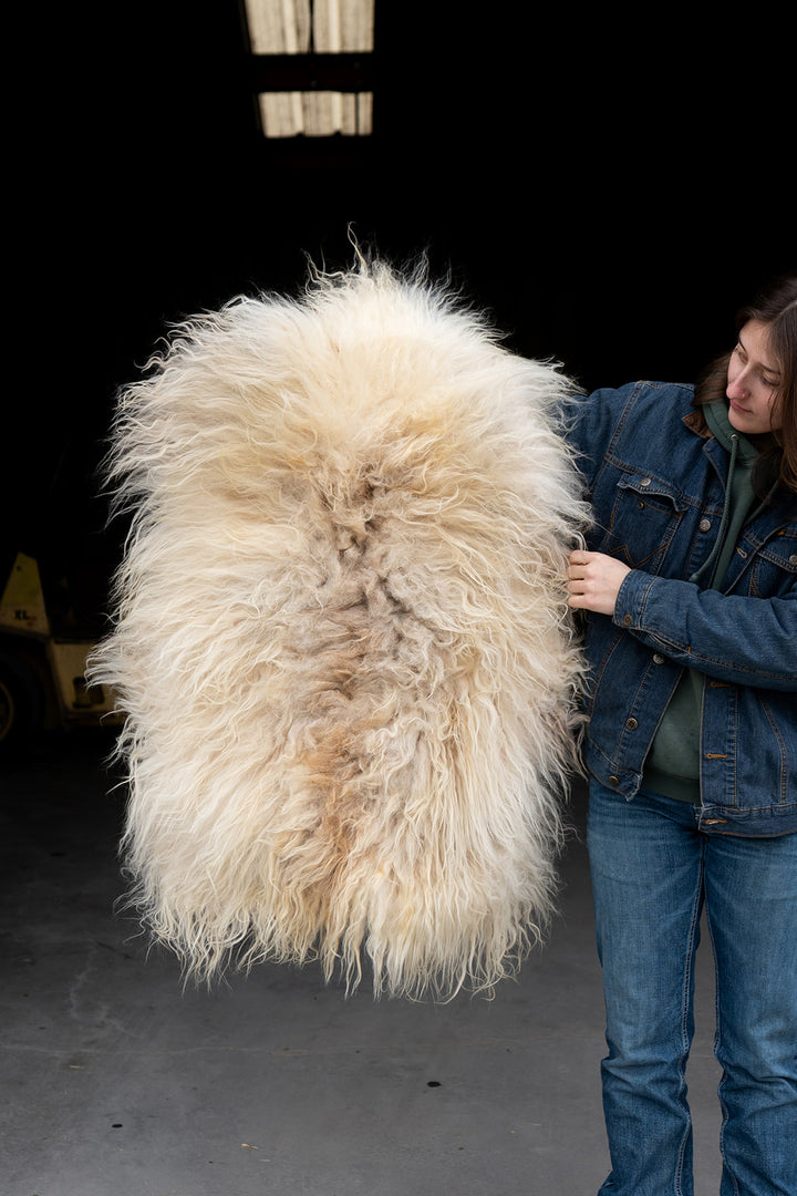 SUNSEA - Icelandic Sheepskin "EE" - White, Gold and Brown