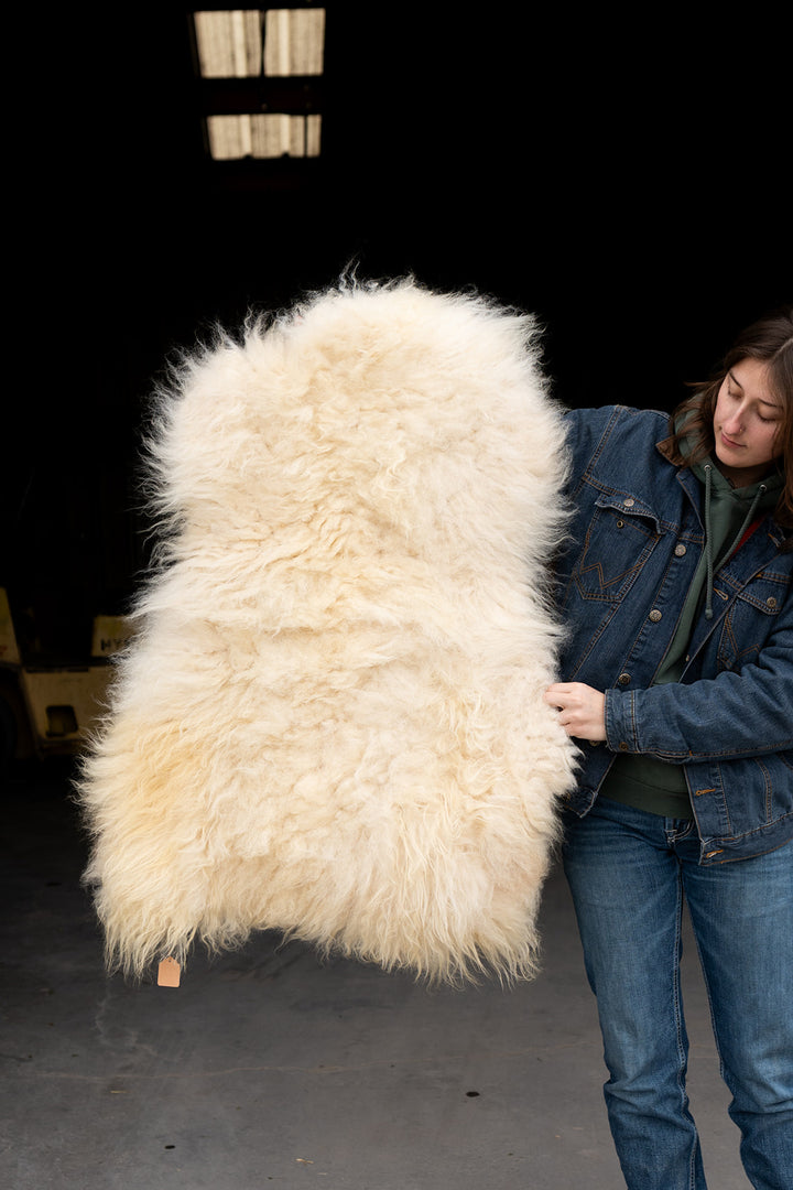 SUNRISE - Icelandic Sheepskin "FF" - White and Gold